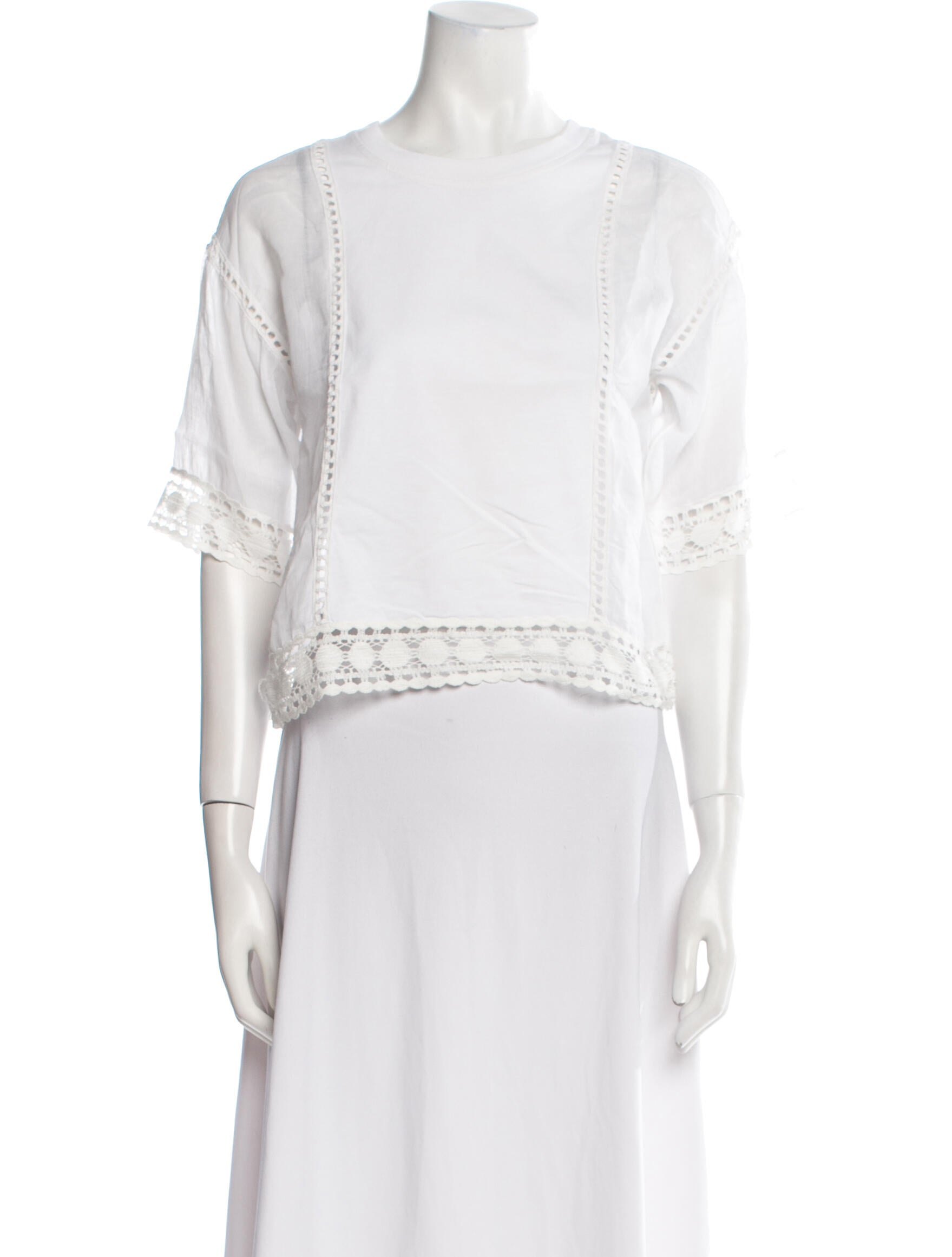 See by Chloé Crew Neck Short Sleeve Crop Top