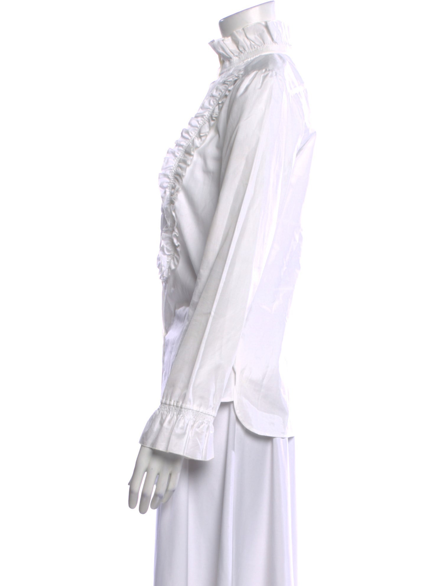 See by Chloé Mock Neck Long Sleeve Button-Up Top