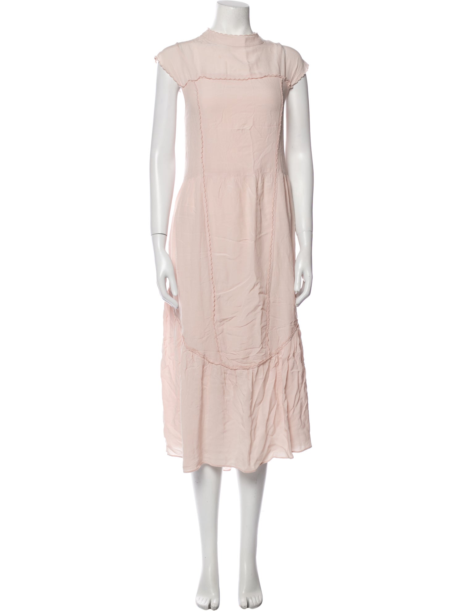 See by Chloé Crew Neck Midi Length Dress