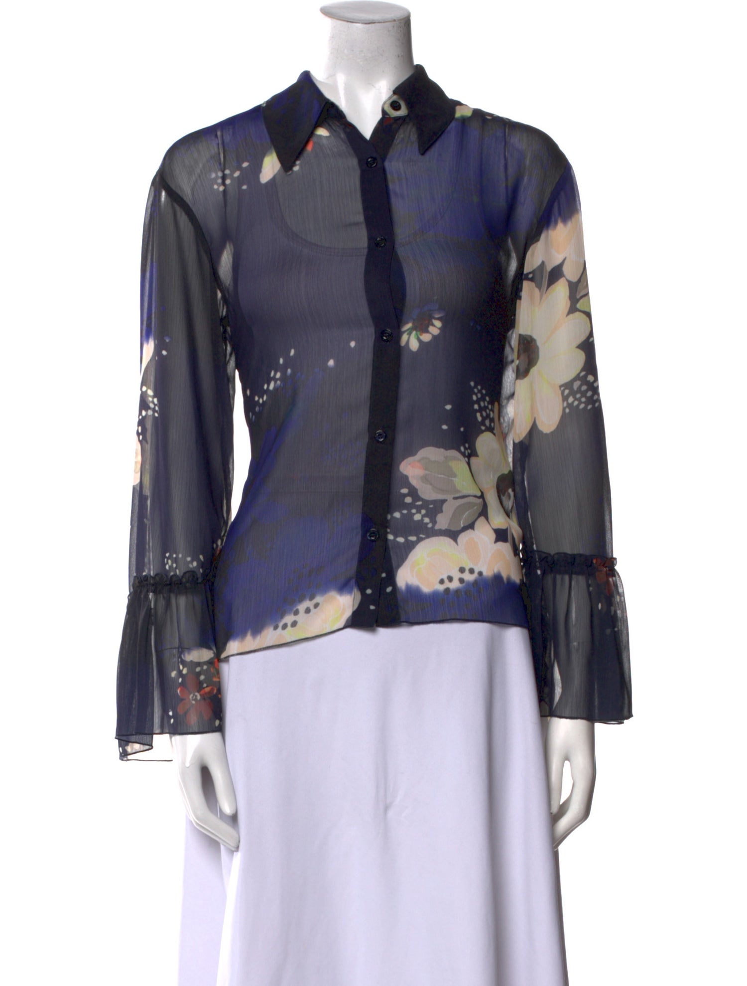 See by Chloé Floral Print Long Sleeve Blouse
