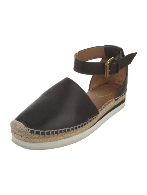 See by Chloé Leather Whipstitch Trim Espadrilles