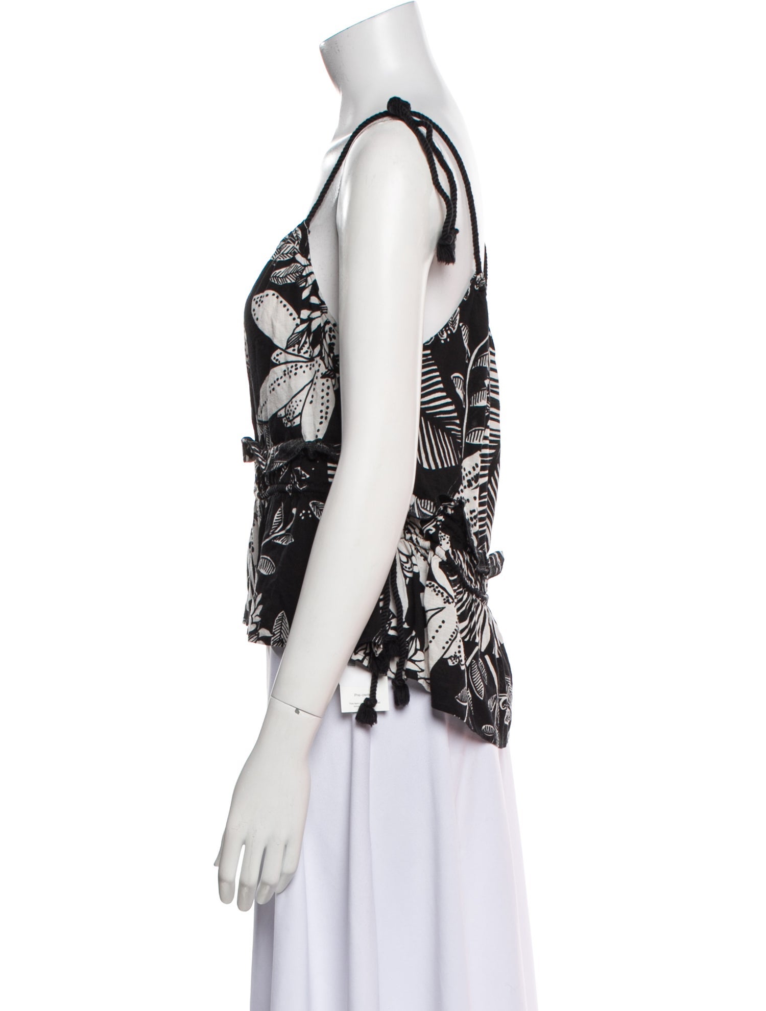 See by Chloé Floral Print Square Neckline Crop Top