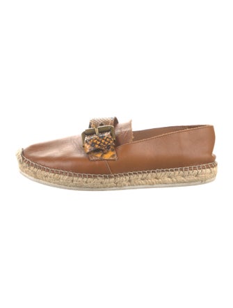 See by Chloé Leather Animal Print Espadrilles