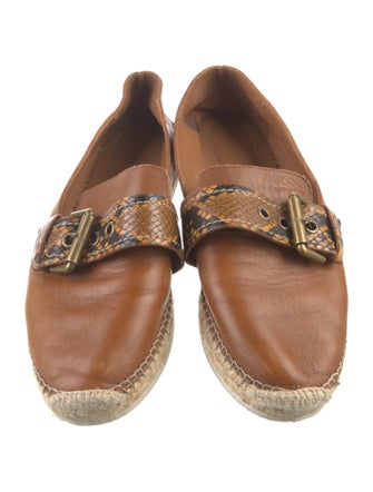 See by Chloé Leather Animal Print Espadrilles