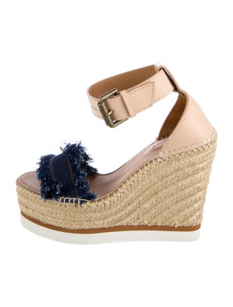 See by Chloé Denim Colorblock Pattern Espadrilles
