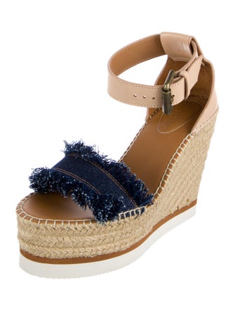 See by Chloé Denim Colorblock Pattern Espadrilles