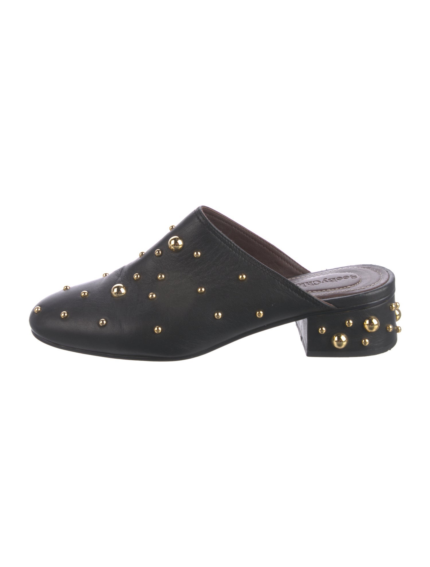 See by Chloé Leather Studded Accents Mules
