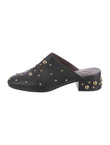 See by Chloé Flats Leather Studded Accents Mules IT 38 | 8