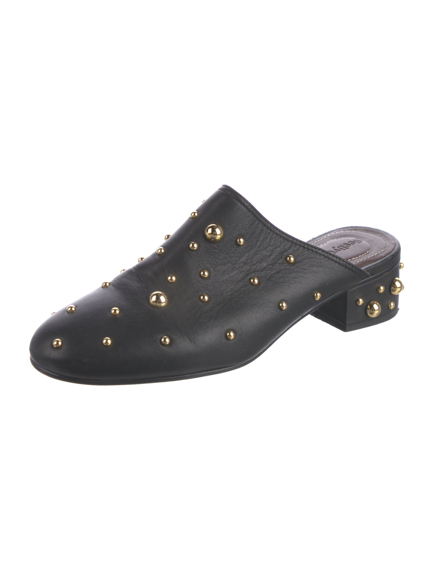 See by Chloé Leather Studded Accents Mules
