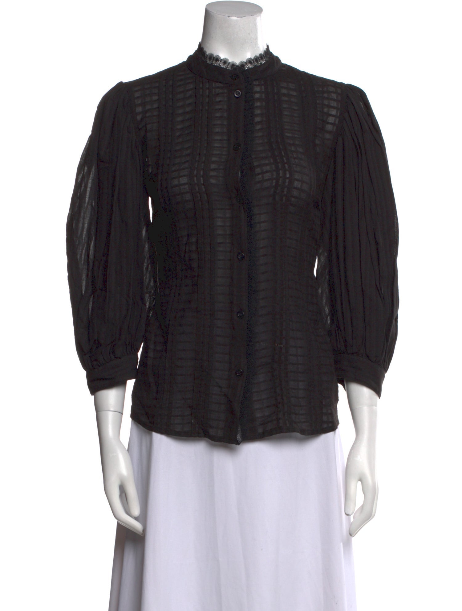 See by Chloé Striped Mock Neck Top