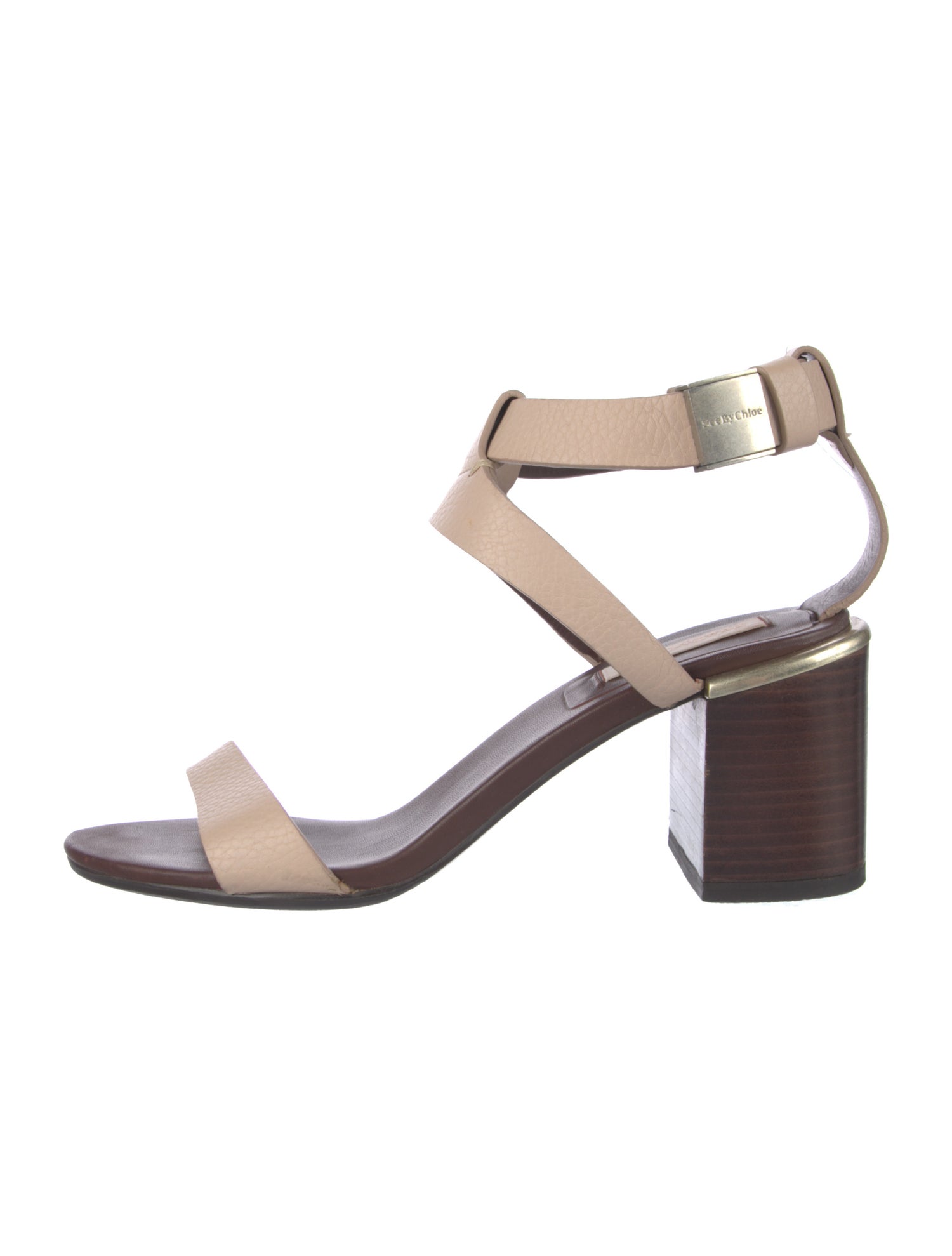 See by Chloé Leather Colorblock Pattern Slingback Sandals