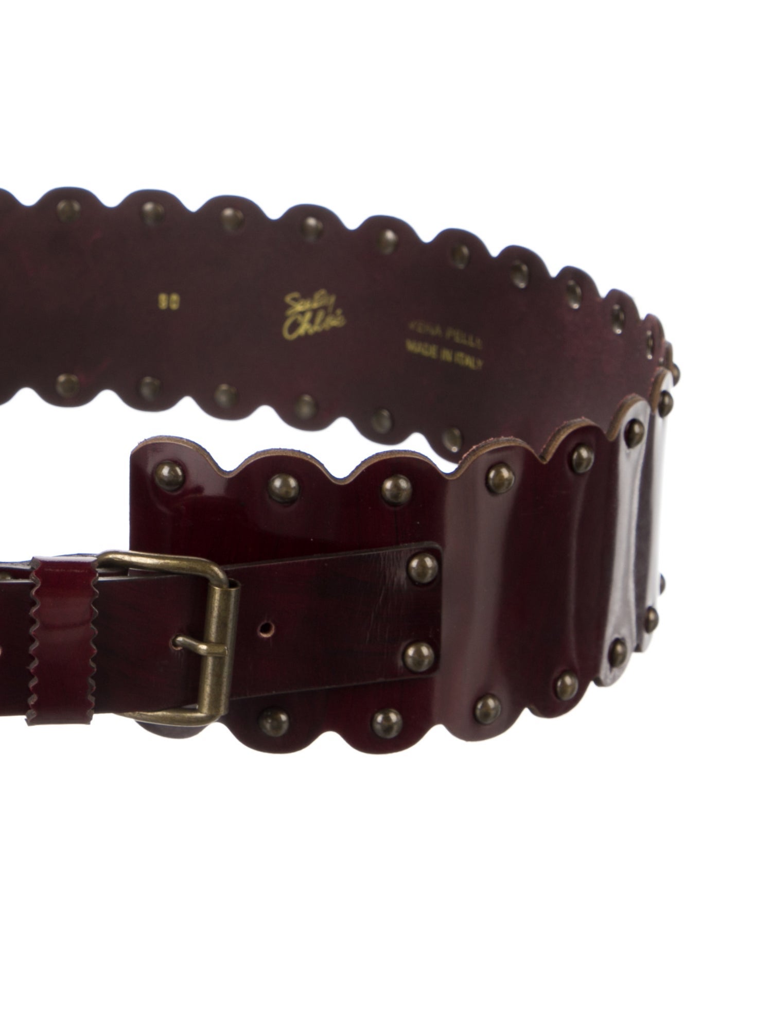 See by Chloé Wide Patent Leather Waist Belt