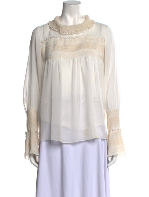 See by Chloé Bateau Neckline Long Sleeve Blouse