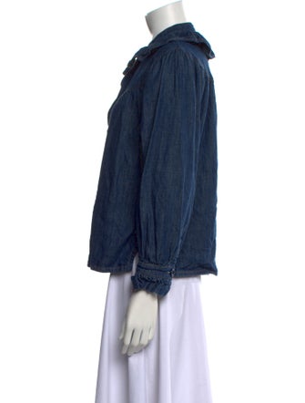 See by Chloé Mock Neck Long Sleeve Button-Up Top