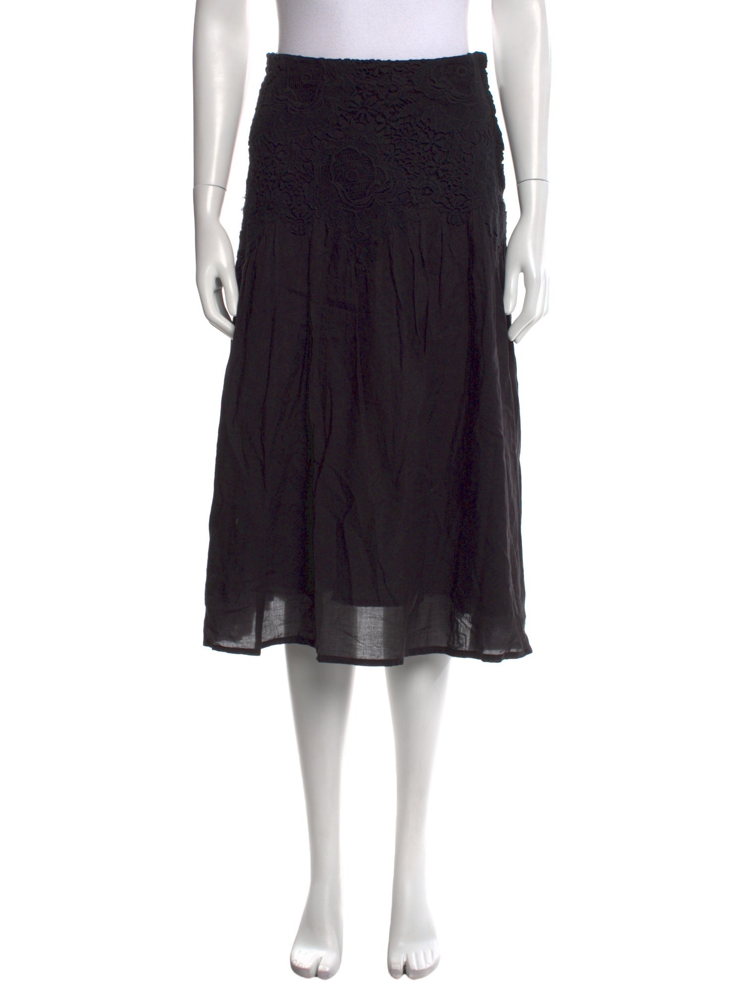 See by Chloé Embroidered Accent Midi Length Skirt