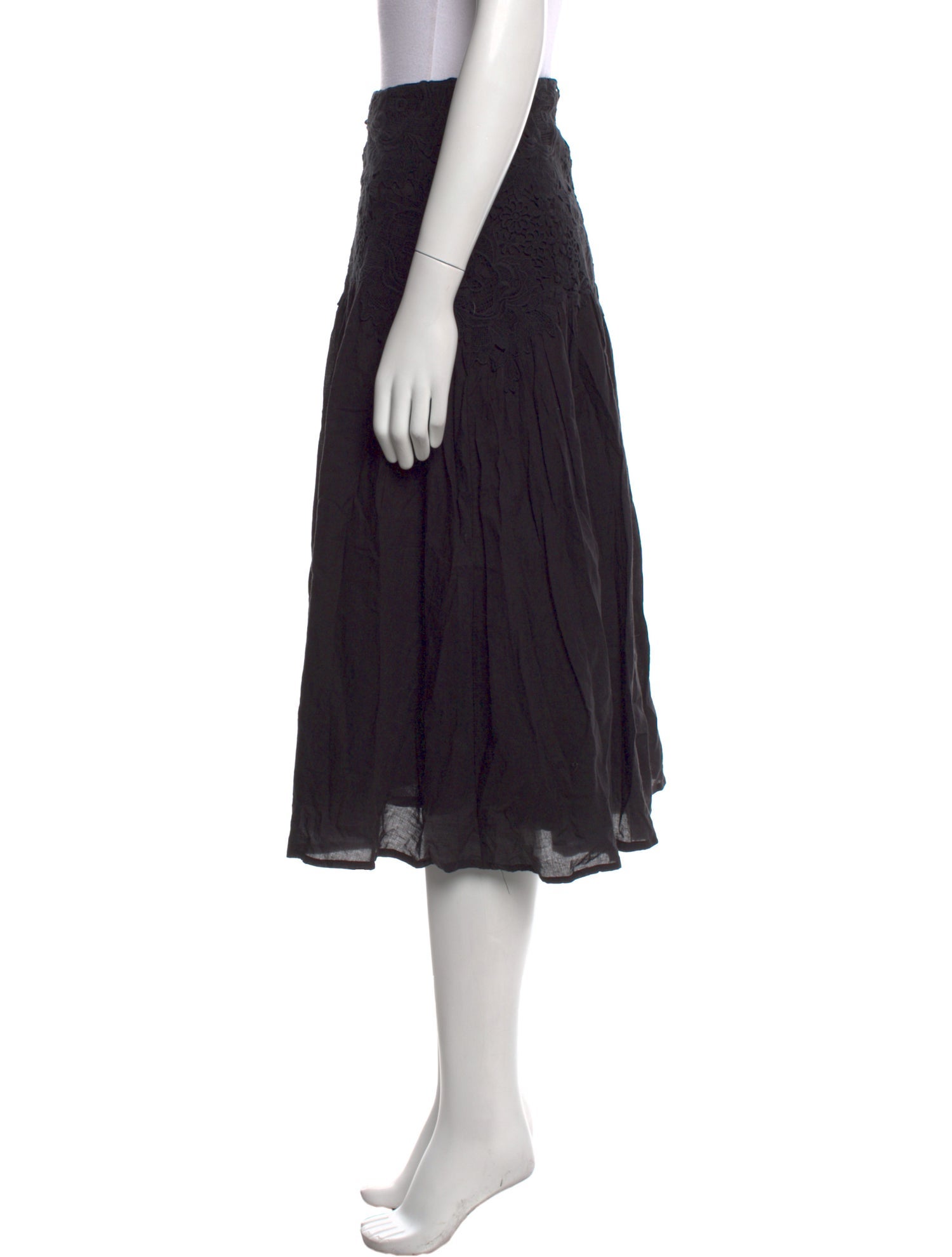 See by Chloé Embroidered Accent Midi Length Skirt