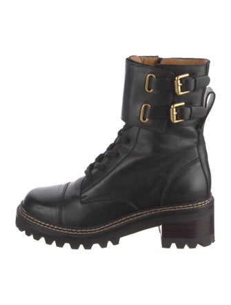 See by Chloé Leather Combat Boots
