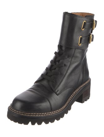 See by Chloé Leather Combat Boots