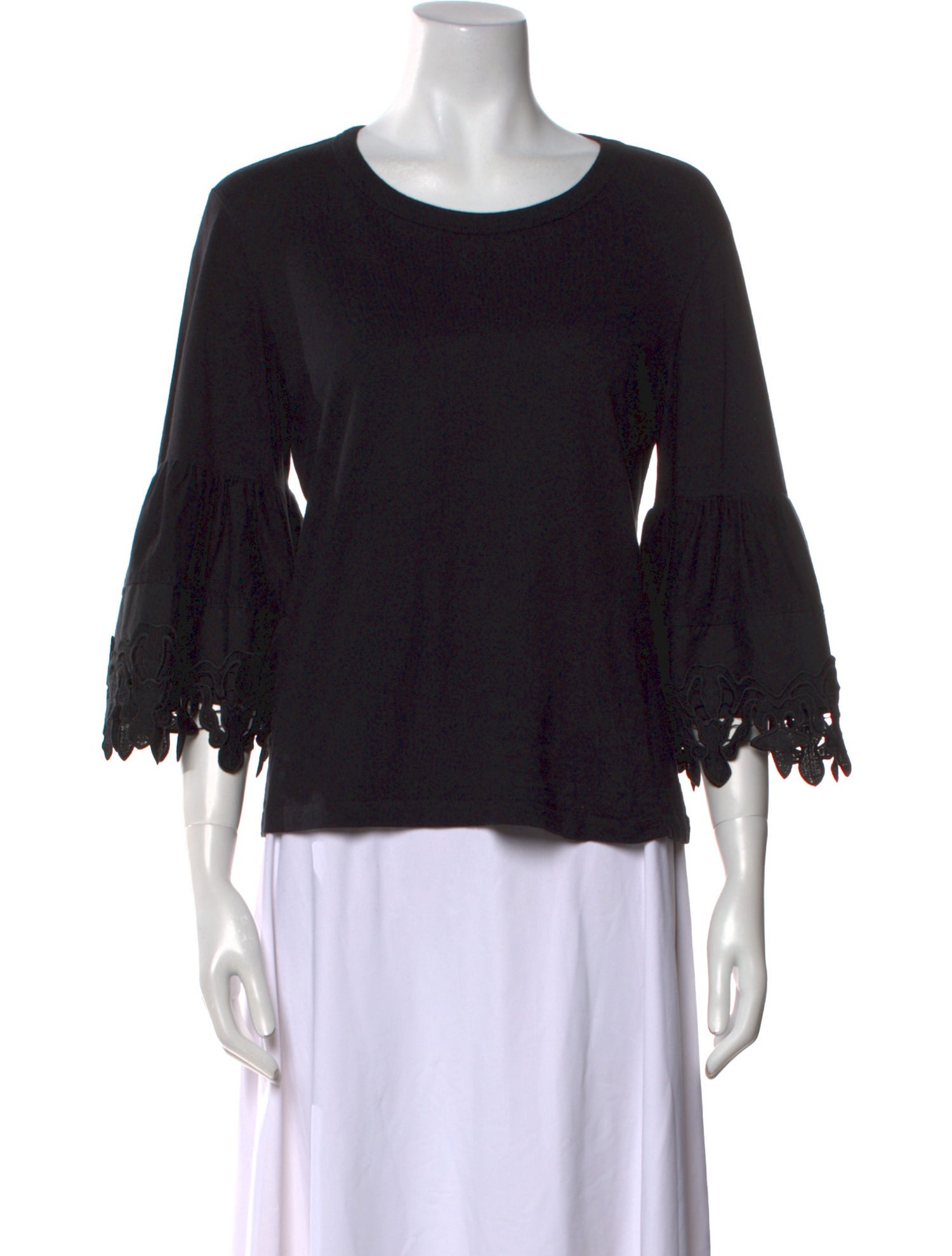 See by Chloé Scoop Neck Three-Quarter Sleeve Top