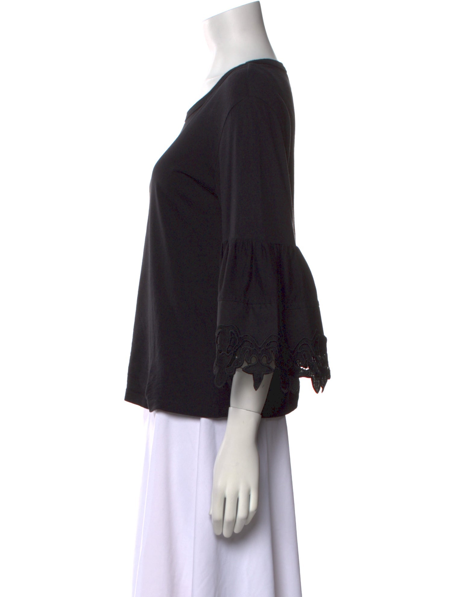 See by Chloé Scoop Neck Three-Quarter Sleeve Top