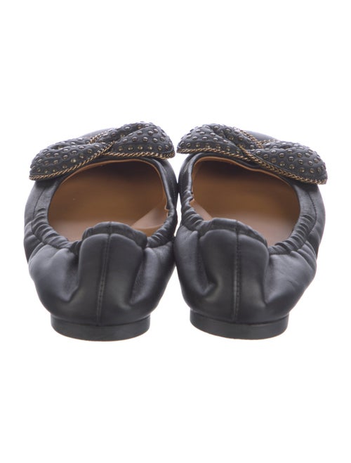 See by Chloé Leather Chain-Link Accents Ballet Flats