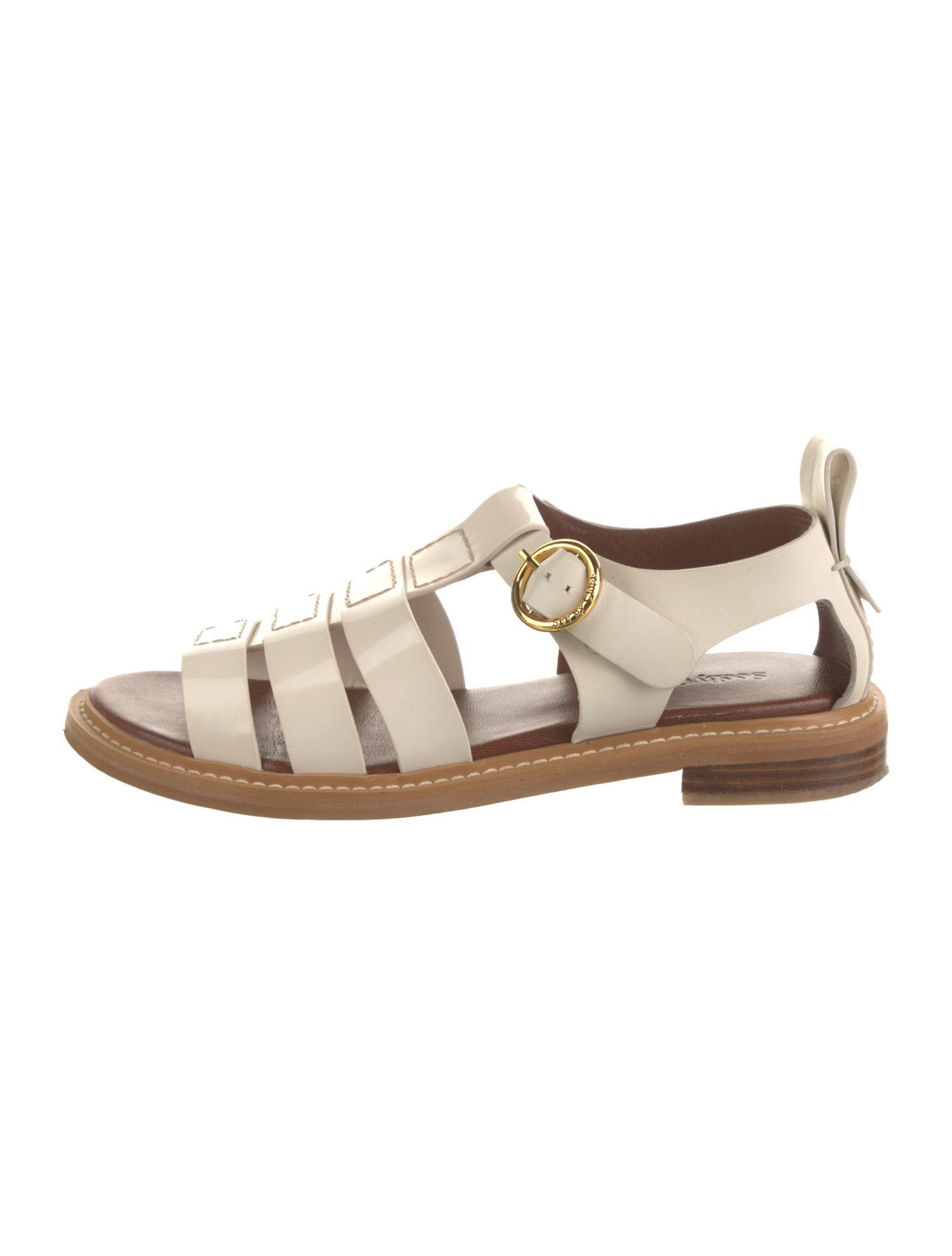 See by Chloé Leather Colorblock Pattern Gladiator Sandals