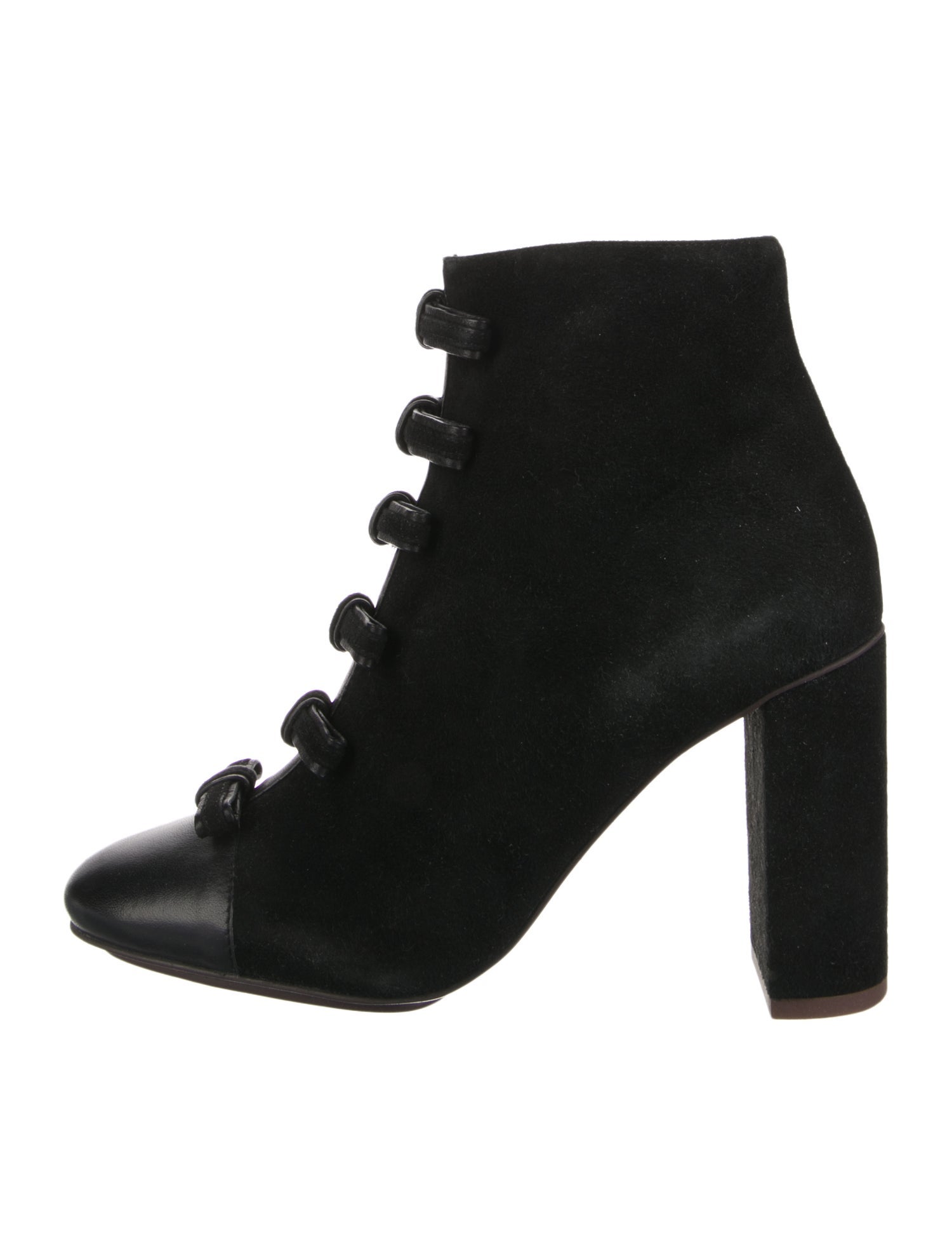 See by Chloé Suede Bow Accents Lace-Up Boots