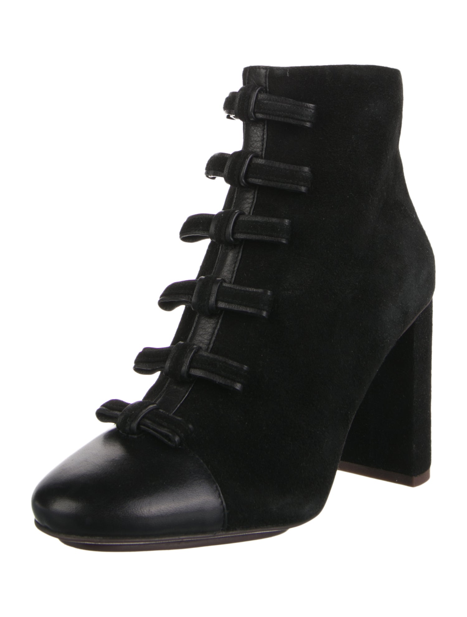 See by Chloé Suede Bow Accents Lace-Up Boots