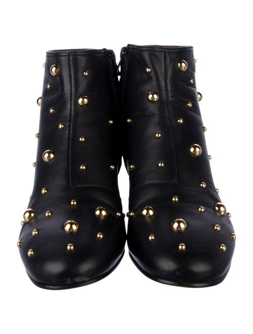 See by Chloé Patent Leather Studded Accents Combat Boots