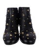 See by Chloé Patent Leather Studded Accents Combat Boots