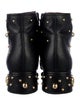 See by Chloé Patent Leather Studded Accents Combat Boots