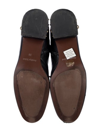 See by Chloé Patent Leather Studded Accents Combat Boots