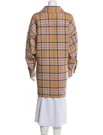 See by Chloé Wool Plaid Print Coat