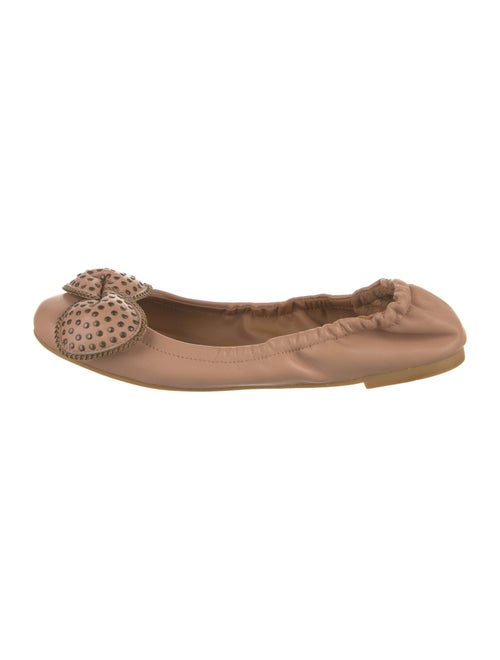 See by Chloé Leather Bow Accents Ballet Flats
