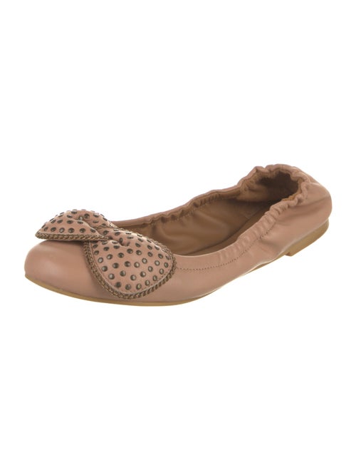 See by Chloé Leather Bow Accents Ballet Flats