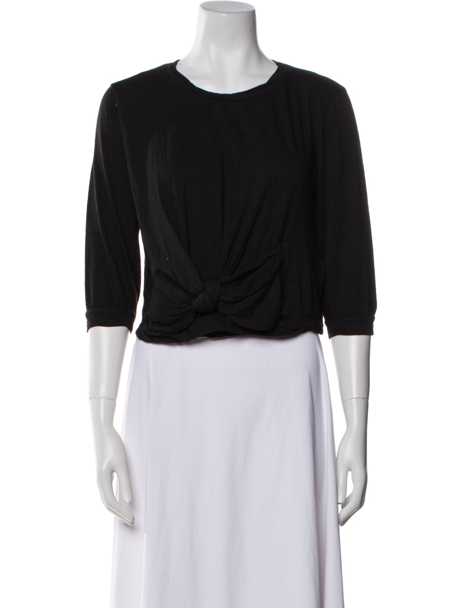 See by Chloé Crew Neck Three-Quarter Sleeve Crop Top