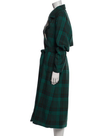 See by Chloé Plaid Print Trench Coat