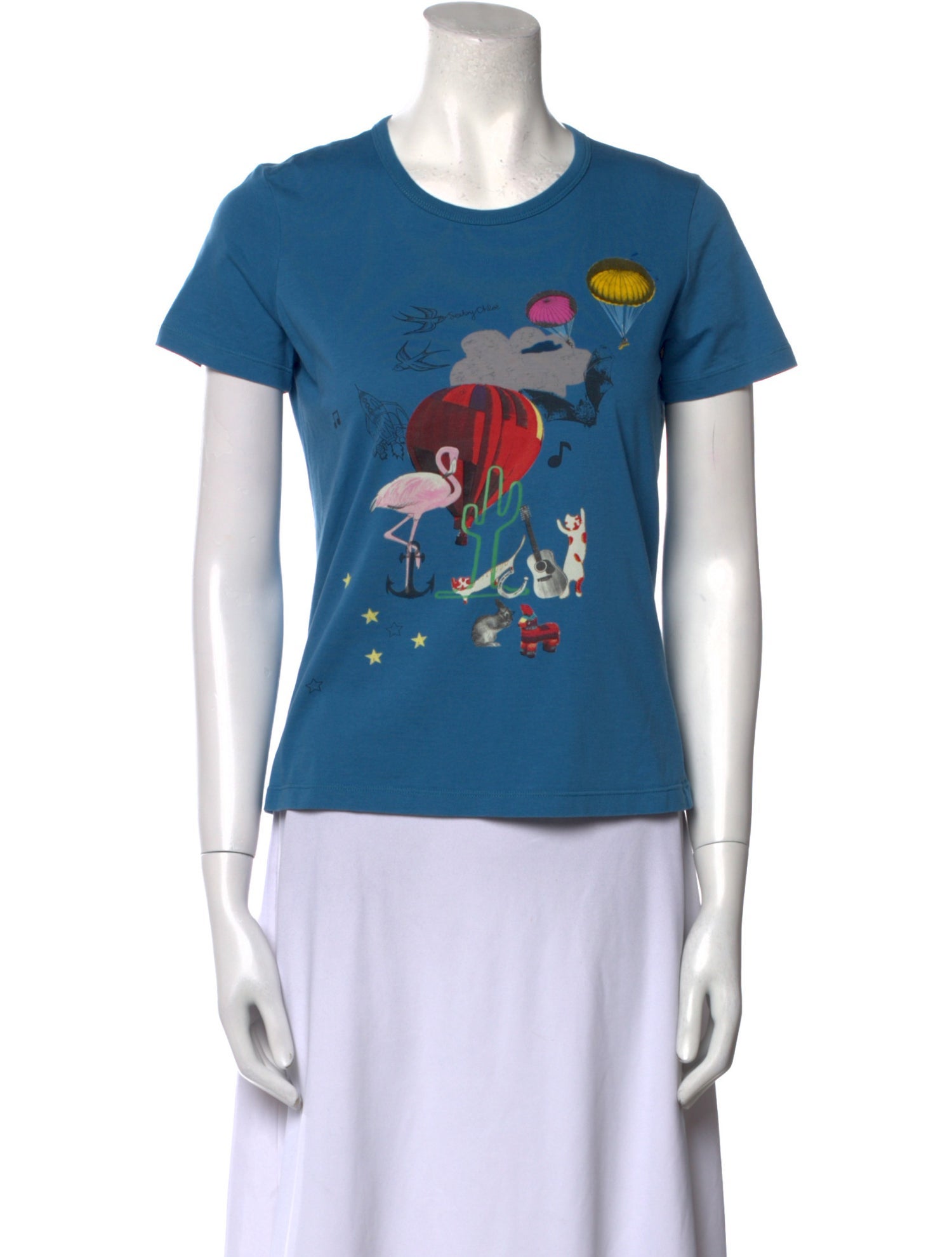 See by Chloé Graphic Print Crew Neck T-Shirt