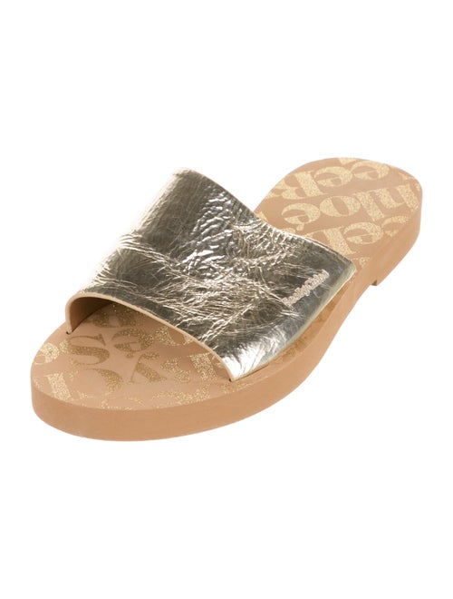 See by Chloé Patent Leather Printed Slides