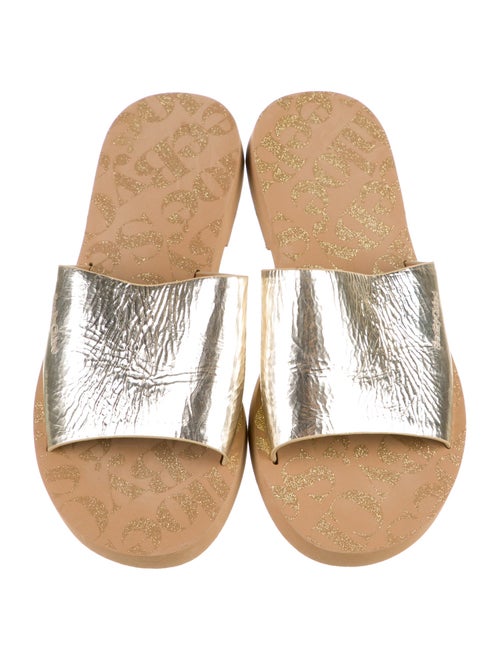 See by Chloé Patent Leather Printed Slides