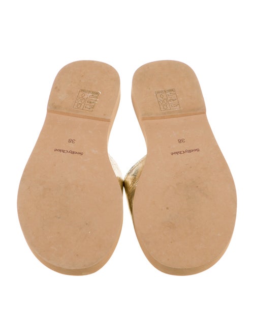 See by Chloé Patent Leather Printed Slides