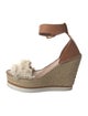 See by Chloé Leather Raw-Edge Trim Espadrilles