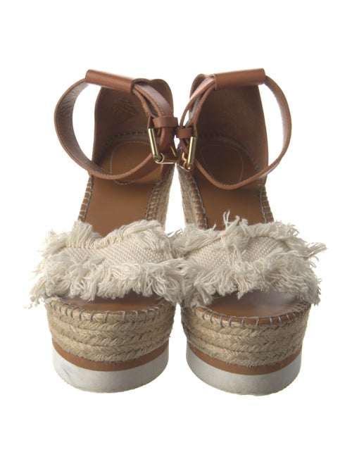 See by Chloé Leather Raw-Edge Trim Espadrilles