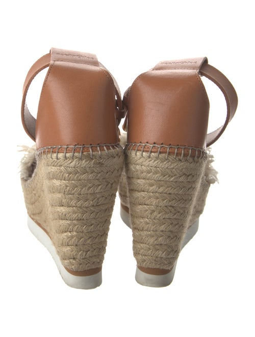 See by Chloé Leather Raw-Edge Trim Espadrilles