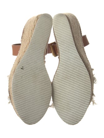 See by Chloé Leather Raw-Edge Trim Espadrilles