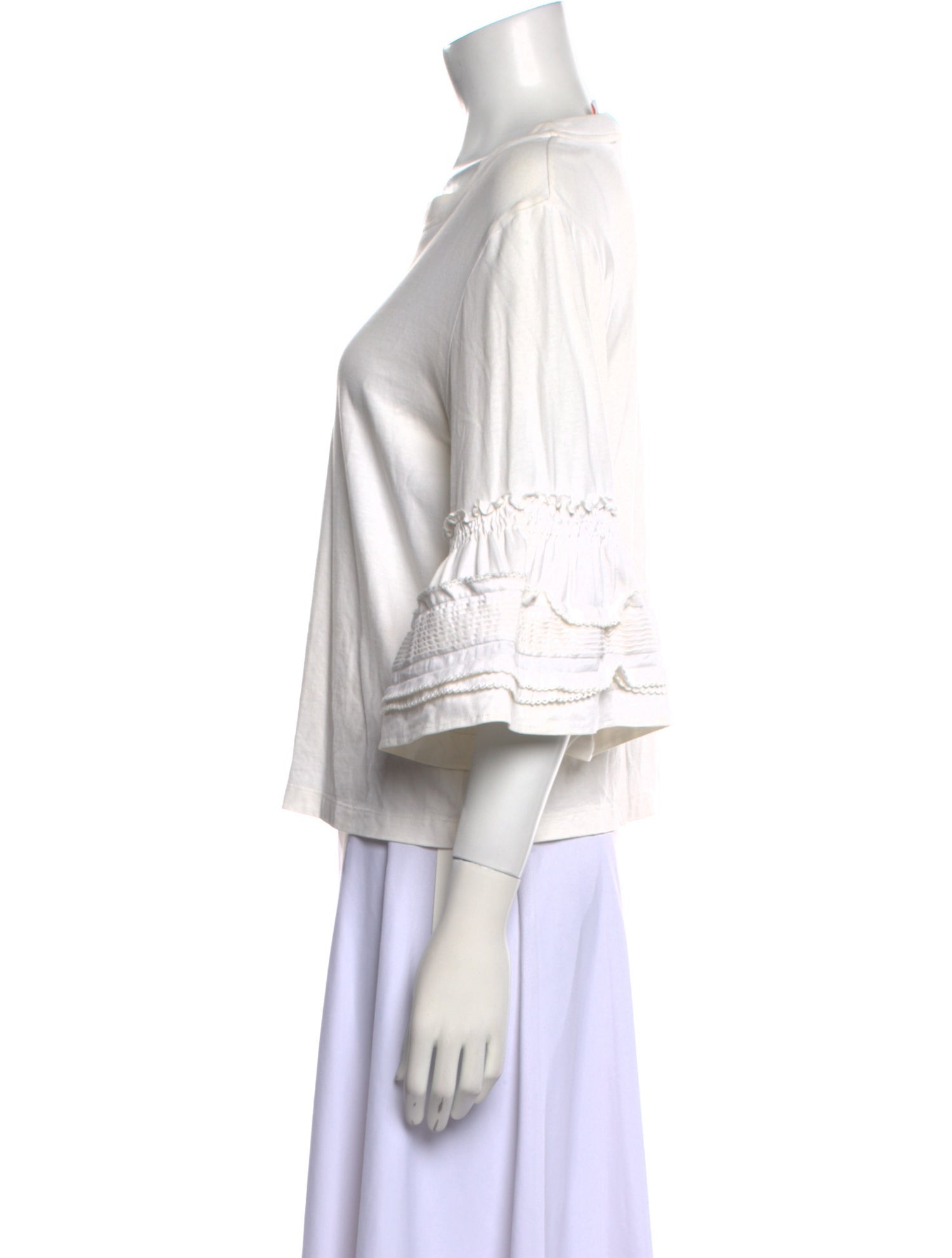 See by Chloé Scoop Neck Three-Quarter Sleeve Crop Top