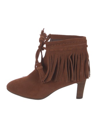 See by Chloé Suede Tassel Accents Lace-Up Boots