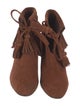 See by Chloé Suede Tassel Accents Lace-Up Boots