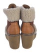 See by Chloé Suede Colorblock Pattern Lace-Up Boots