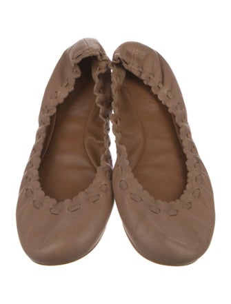 See by Chloé Leather Scalloped Accent Ballet Flats